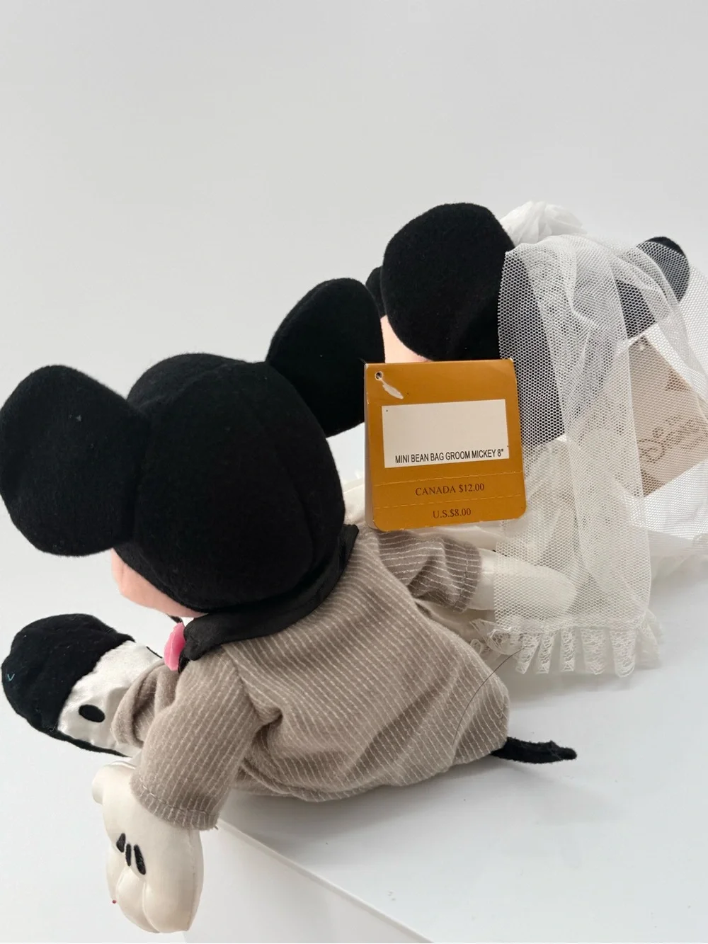 Disney Mickey and Minnie Bride & Groom Plush Duo - Black, White, Pink